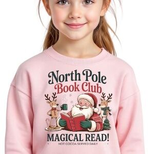 North Pole Book Club T-shirt long sleeve  Boy or Girl 2 3 4 5 6 7 8 10 S-XL read